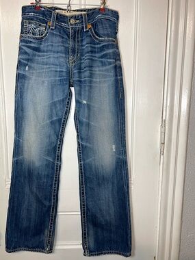 Big Star Pioneer Distressed Mid Wash Boot Jeans